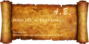 Adorján Bettina névjegykártya