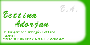 bettina adorjan business card